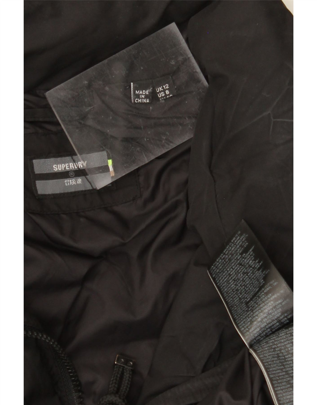 SUPERDRY Wattierter Damenmantel UK 12 Mittelschwarzes Polyester