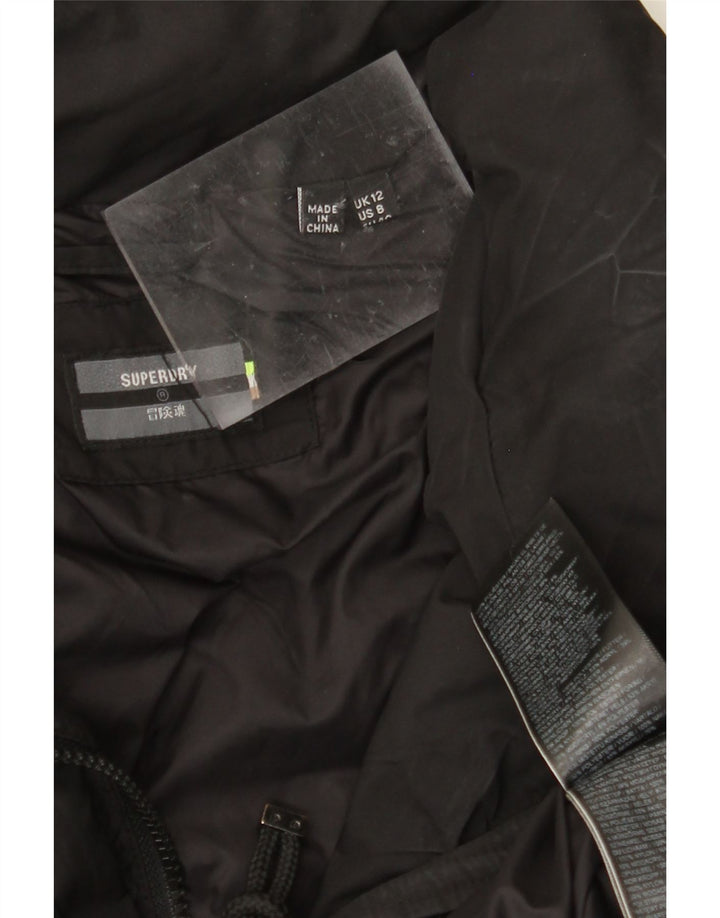 SUPERDRY Wattierter Damenmantel UK 12 Mittelschwarzes Polyester
