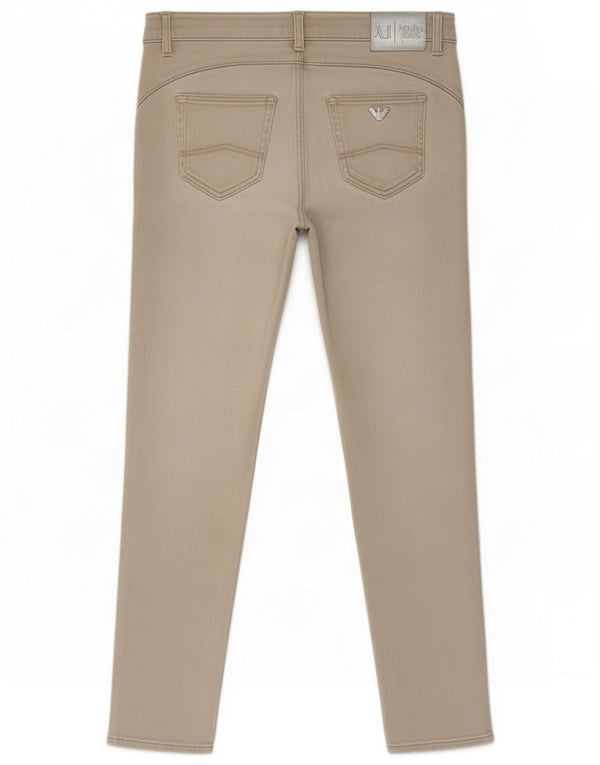 Armani Damen Skinny Jeans IT 44 Mittel W30 L29 Beige Baumwolle