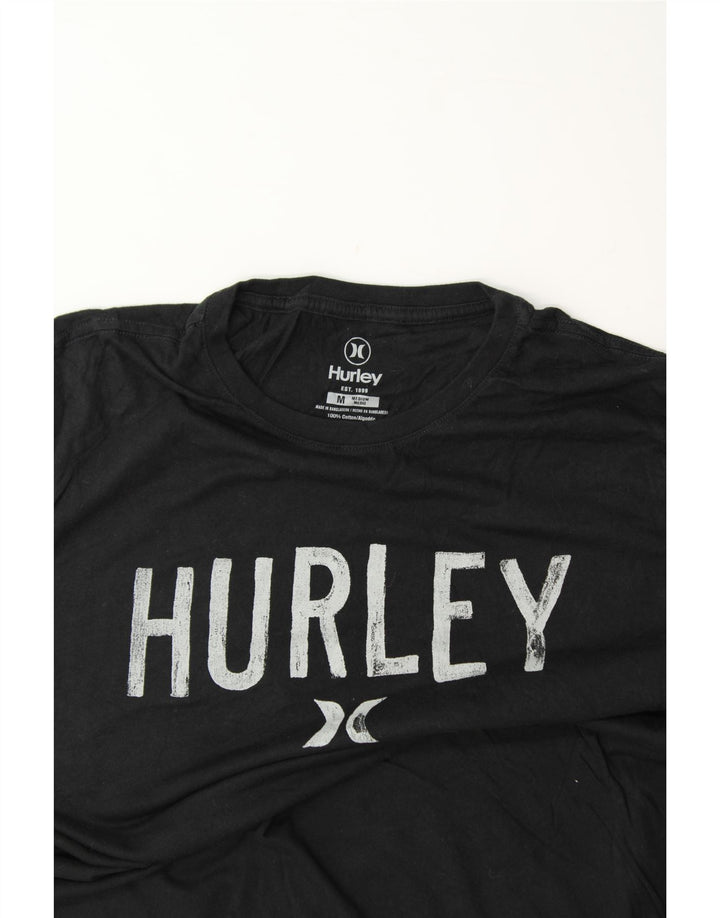 HURLEY Mens Graphic T-Shirt Top Medium Black Cotton Vintage Hurley and Second-Hand Hurley from Messina Hembry 