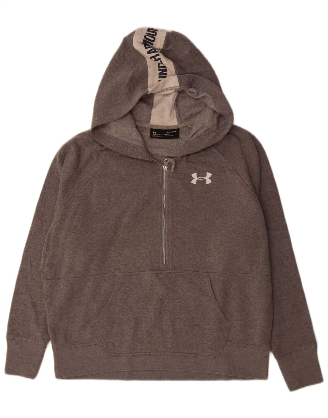 UNDER ARMOUR Herren-Kapuzenpullover mit grafischem Reißverschluss und mittelgrauem Farbblockmuster