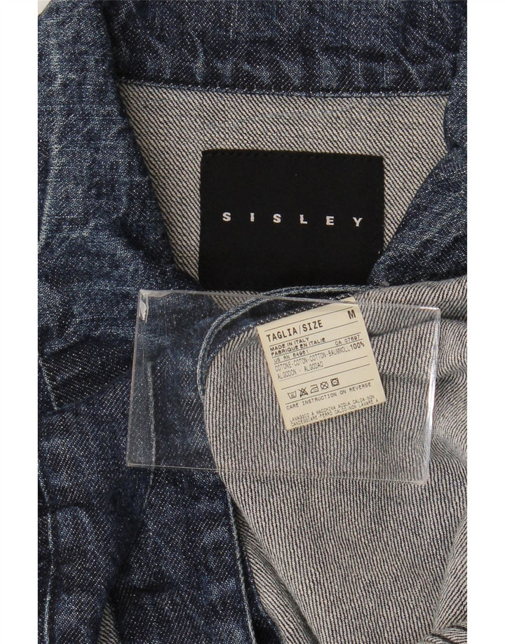 Sisley Damen Jeansjacke UK 14 Medium Marineblau Baumwolle