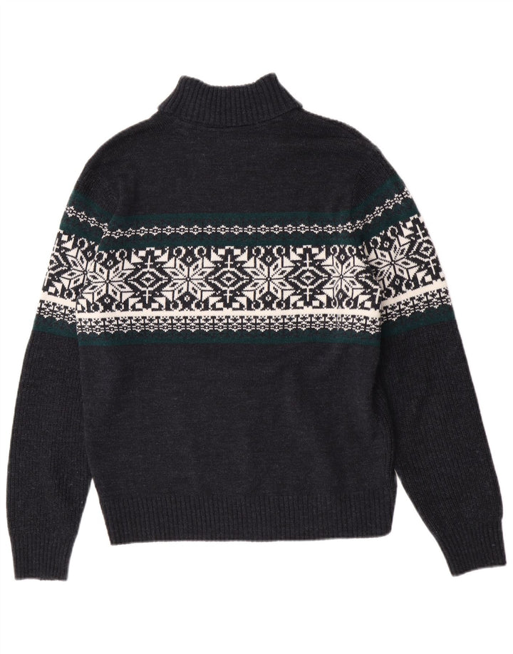 Canda Rollkragenpullover für Herren, mittleres Marineblau, Fair-Isle-Acryl