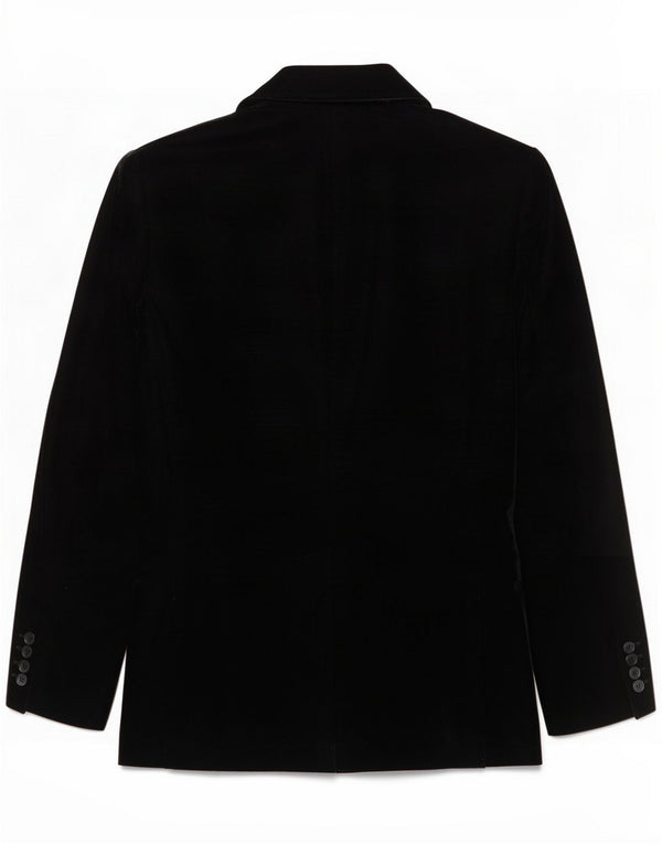 Vintage Damen Samt 7-Knopf-Blazerjacke UK 10 Small Black