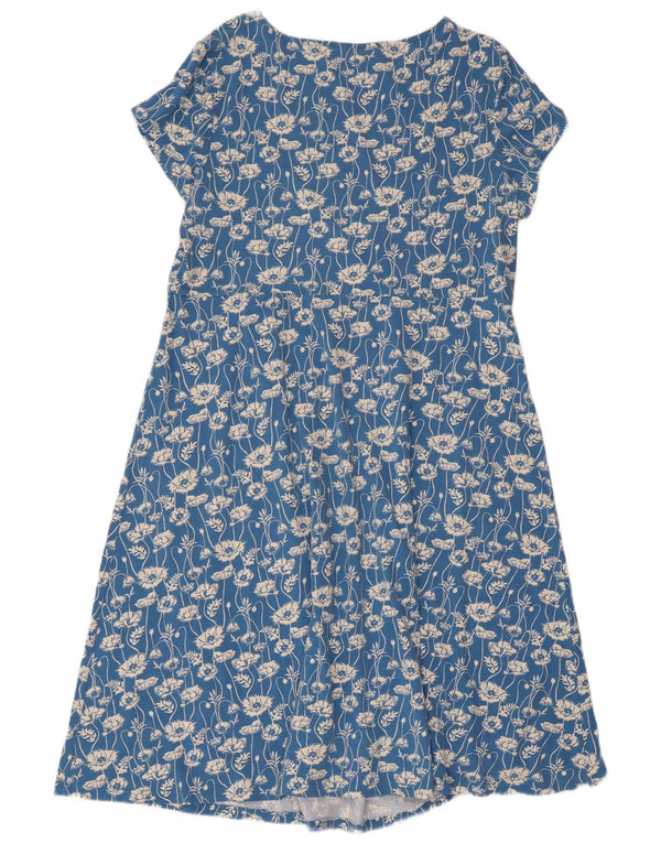 Seasalt Damen A-Linien-Kleid UK 18 XL Blau geblümt
