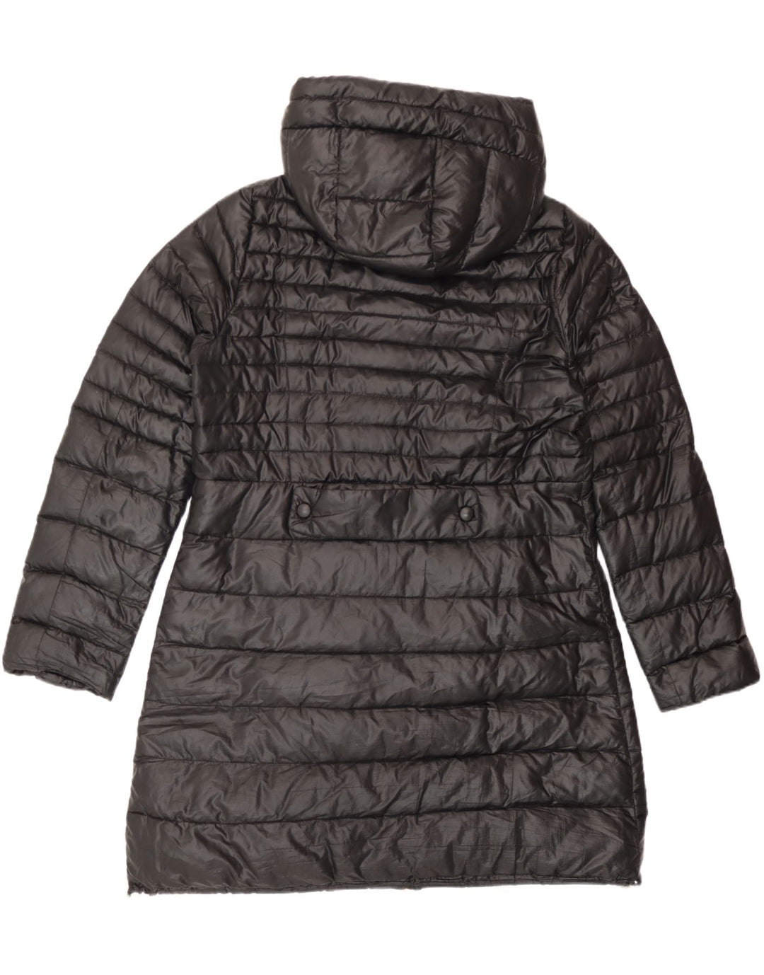 Marella Wattierter Damenmantel mit Kapuze, UK 16, Größe L, Schwarz, Polyester