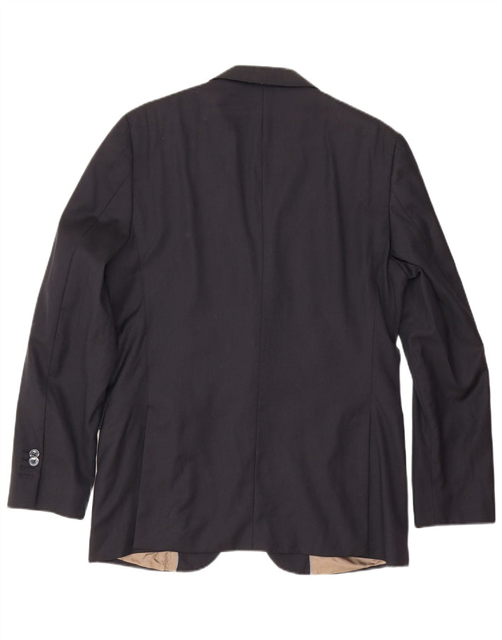 Massimo Dutti Herren-Blazer mit 2 Knöpfen, EU 48, mittelmarineblaue Wolle