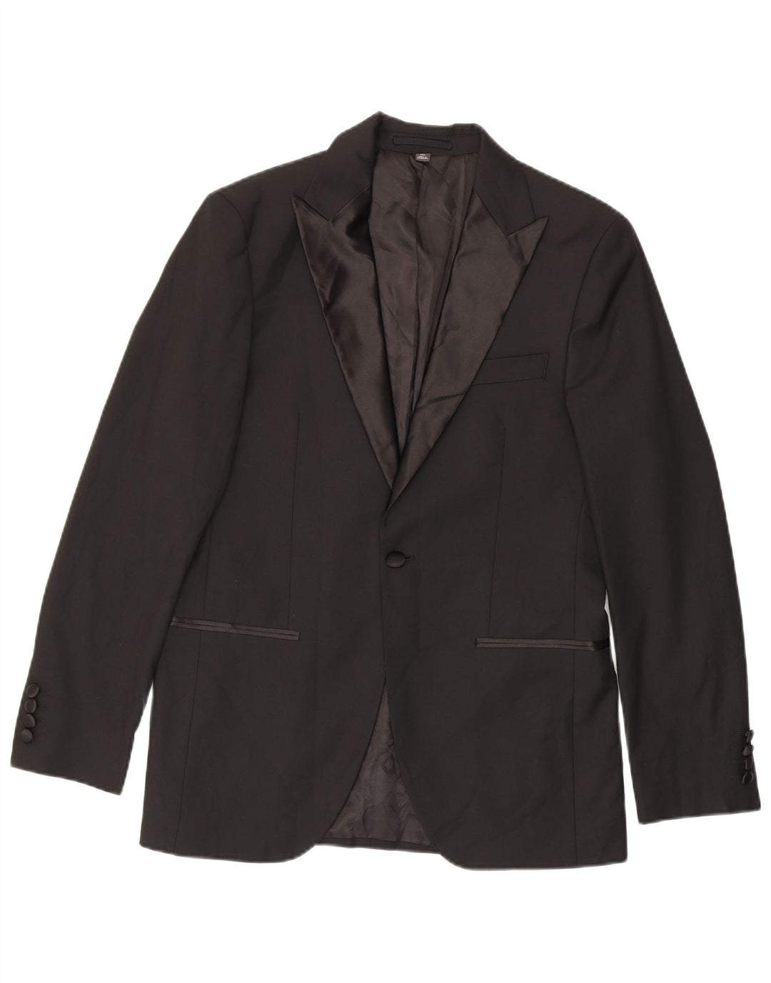 Marks & Spencer Herren-Blazer mit 1 Knopf, UK 38, Mittelschwarz, Polyester