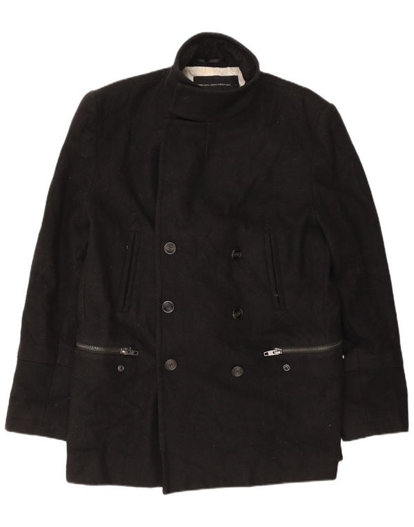 French Connection Herren Pea Coat UK 40 Large Schwarz