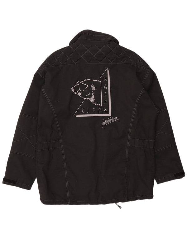 Riff & Riffa Herren-Windbreaker-Jacke mit Grafik, UK 40, Größe L, Schwarz, Polyamid