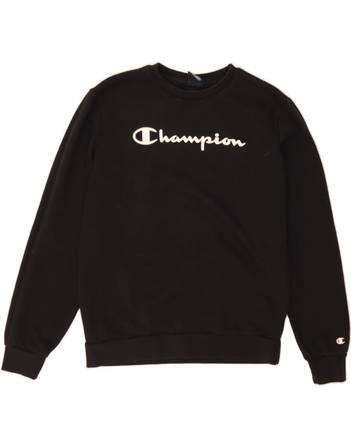 CHAMPION Boys Graphic Sweatshirt Jumper 15-16 Years 2XL Black Vintage Champion and Second-Hand Champion from Messina Hembry 