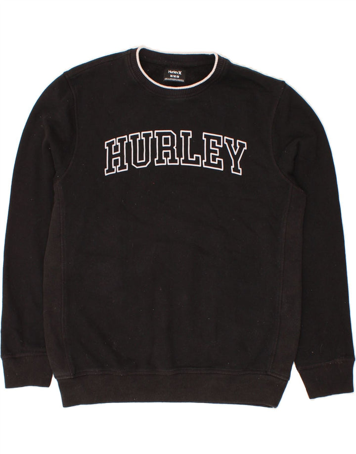 HURLEY Mens Graphic Sweatshirt Jumper Medium Black Cotton Vintage Hurley and Second-Hand Hurley from Messina Hembry 