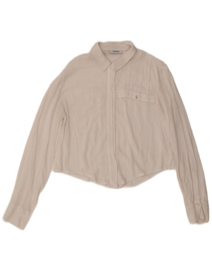 Max & Co. Damen Crop Shirt UK 10 Small Weiß gepunktet
