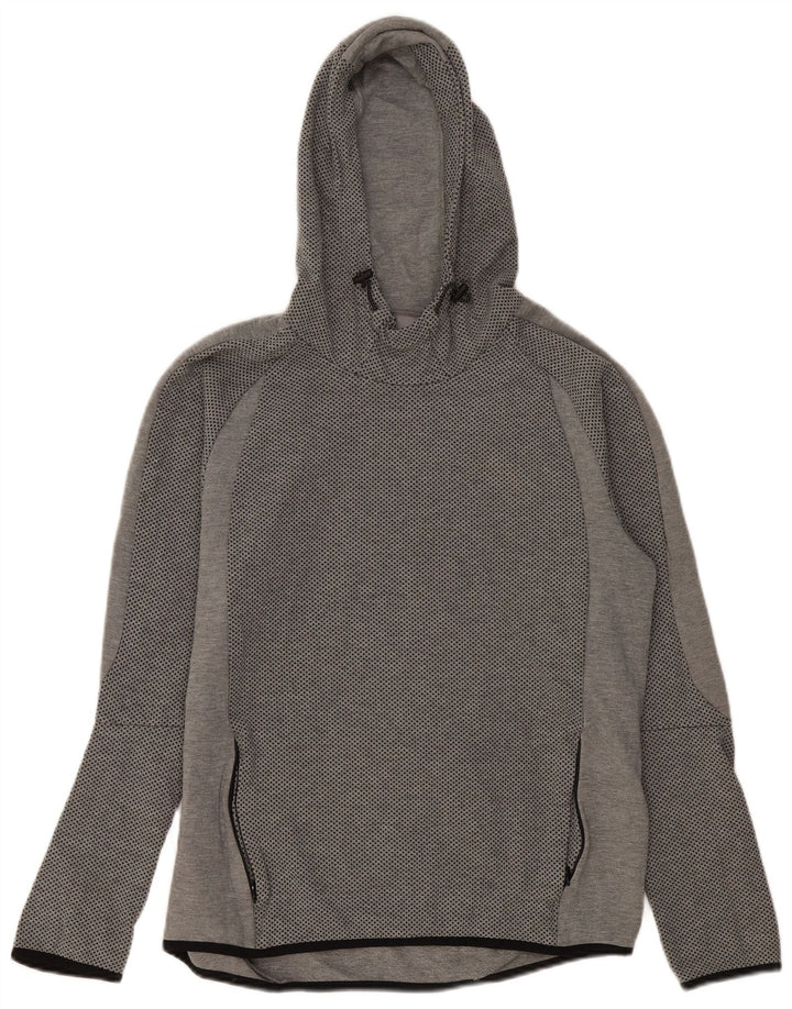 PUMA Herren Kapuzenpullover aus mittelgrau gepunkteter Baumwolle
