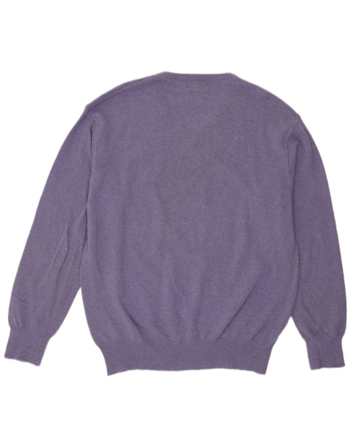 Kappa Herren-Pullover mit V-Ausschnitt, groß, violette Lammwolle