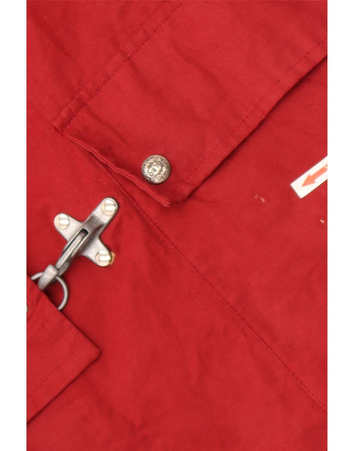 Übergroße Utility-Jacke für Damen von Polbot, UK 18, XL, rote Colourblock-Baumwolle