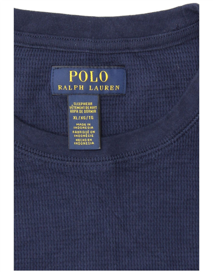 POLO RALPH LAUREN Herren Top Langarm XL Marineblau Baumwolle