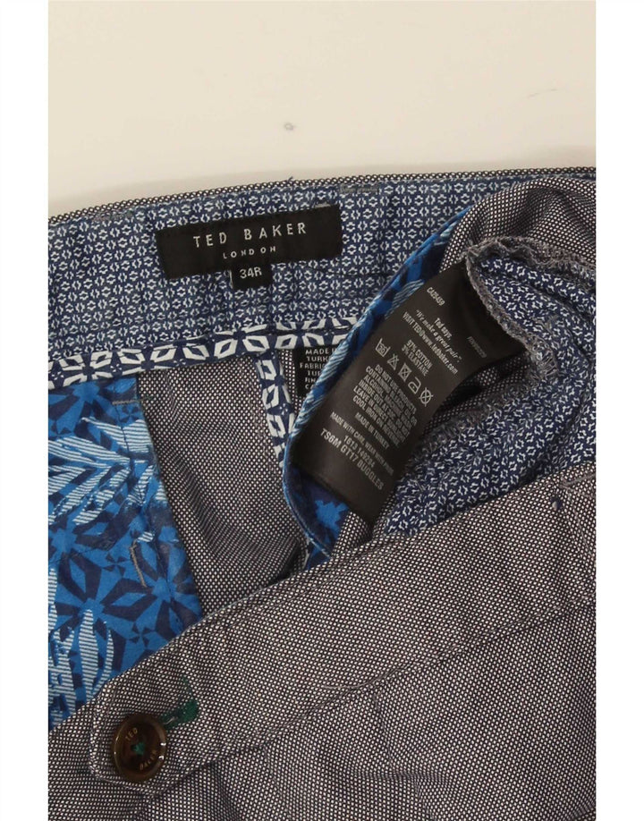 Ted Baker Slim-Anzughose für Herren, W34, L31, graue Baumwolle