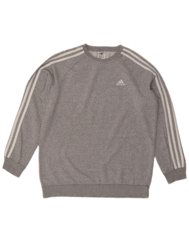 ADIDAS Damen-Sweatshirt in Übergröße, Gr. 8/10, Größe S, Grau meliert