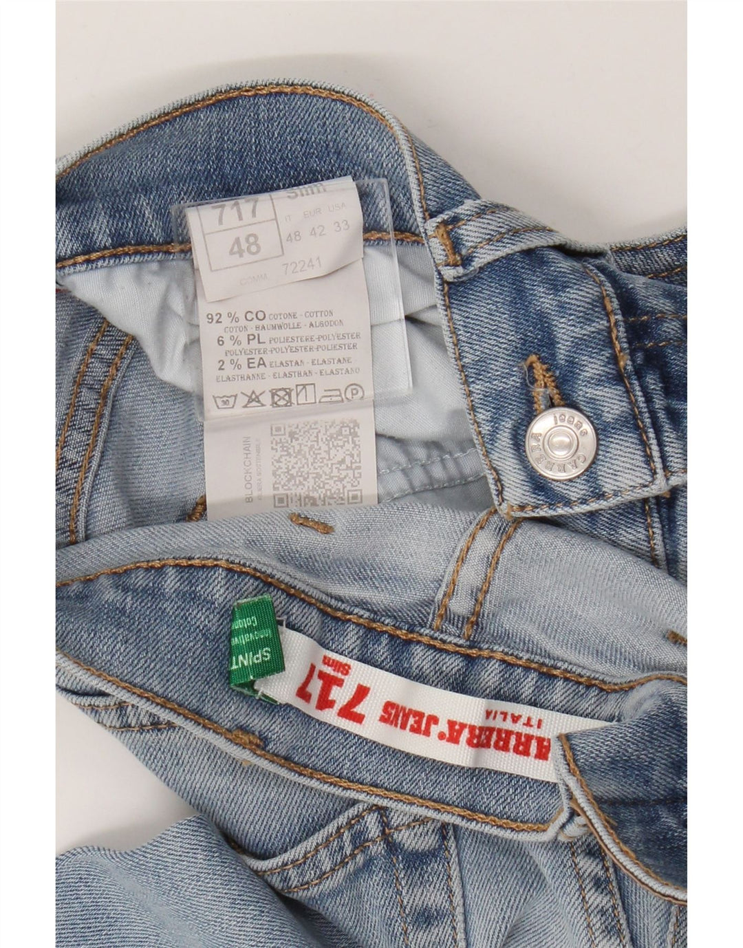 Carrera Damen 717 Distressed Slim Jeans W33 L31 Blaue Baumwolle