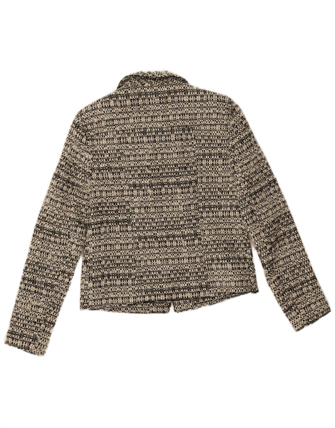 Zara Damen-Blazer mit durchgehendem Reißverschluss, Gr. 10, klein, grau gefleckt