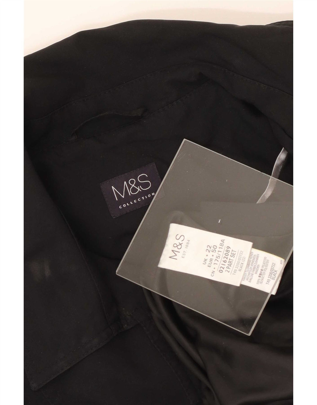 Zara Damen Trenchcoat UK 22 3XL Schwarz Polyester