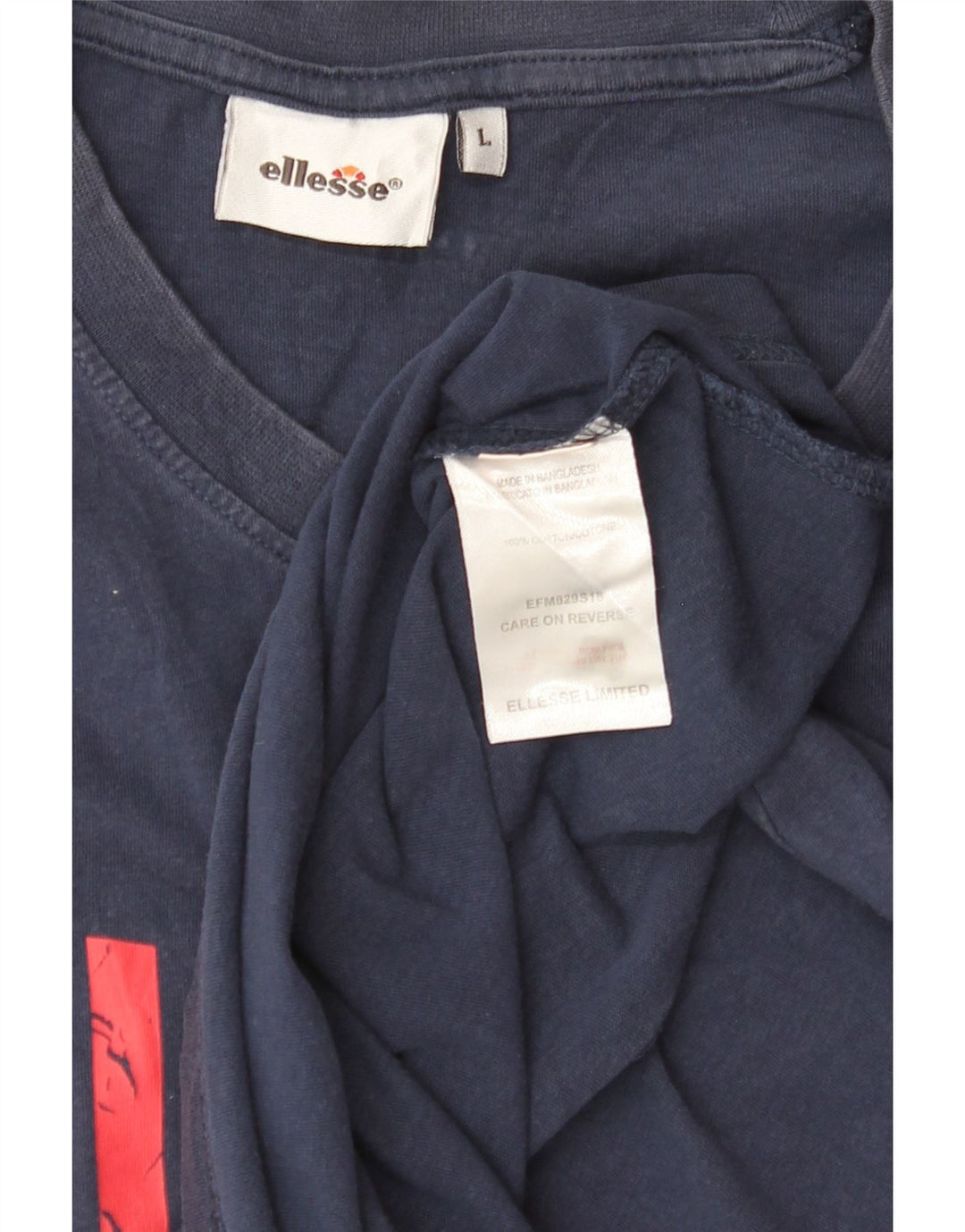 ELLESSE Damen Grafik-Trägershirt UK 16 Large Marineblau Baumwolle