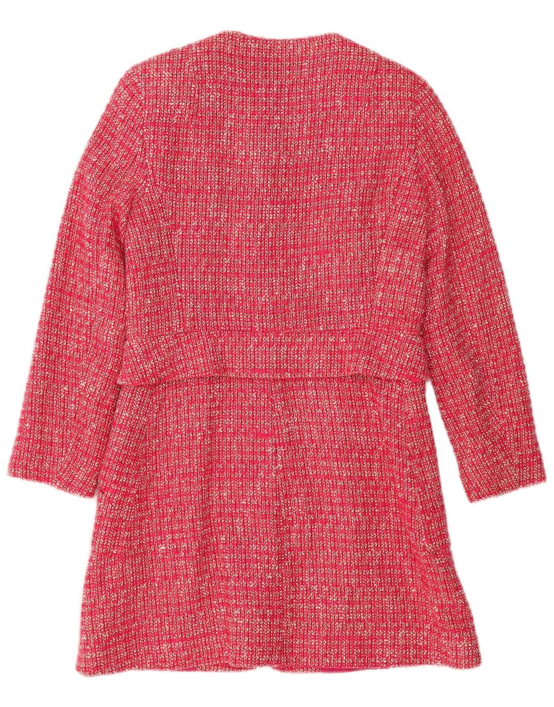 ZARA Womens Overcoat UK 6 XS Pink Flecked Acetate