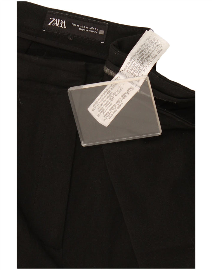 Zara Damen Bootcut Freizeithose XL W32 L33 Schwarz Polyester
