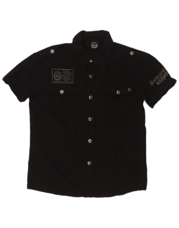 Scorpion Bay Jungen-Kurzarmshirt mit Grafik, 11–12 Jahre, 2XL, schwarze Baumwolle