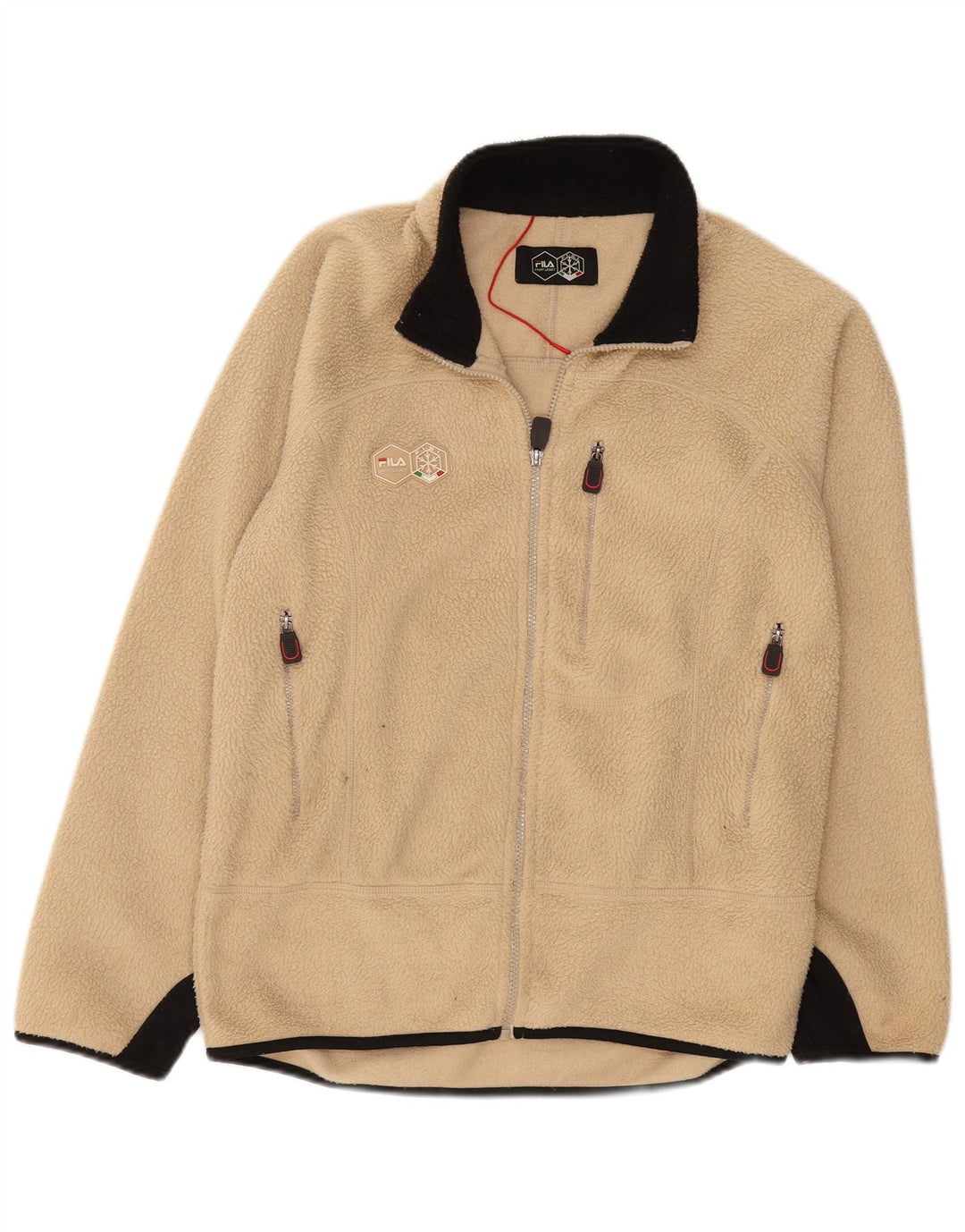 FILA Herren Fleecejacke UK 36 Small Beige Colourblock Polyester