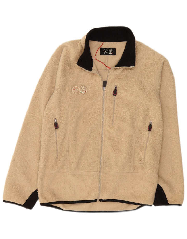 FILA Herren Fleecejacke UK 36 Small Beige Colourblock Polyester