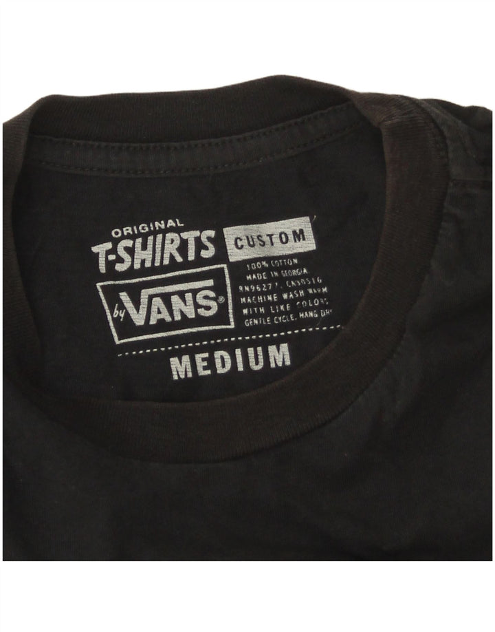 Vans Herren Custom Fit Grafik-T-Shirt-Oberteil aus mittelschwarzer Baumwolle