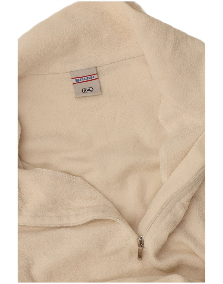 Brugi Herren-Fleecepullover mit Reißverschluss, 2XL, gebrochenes Weiß