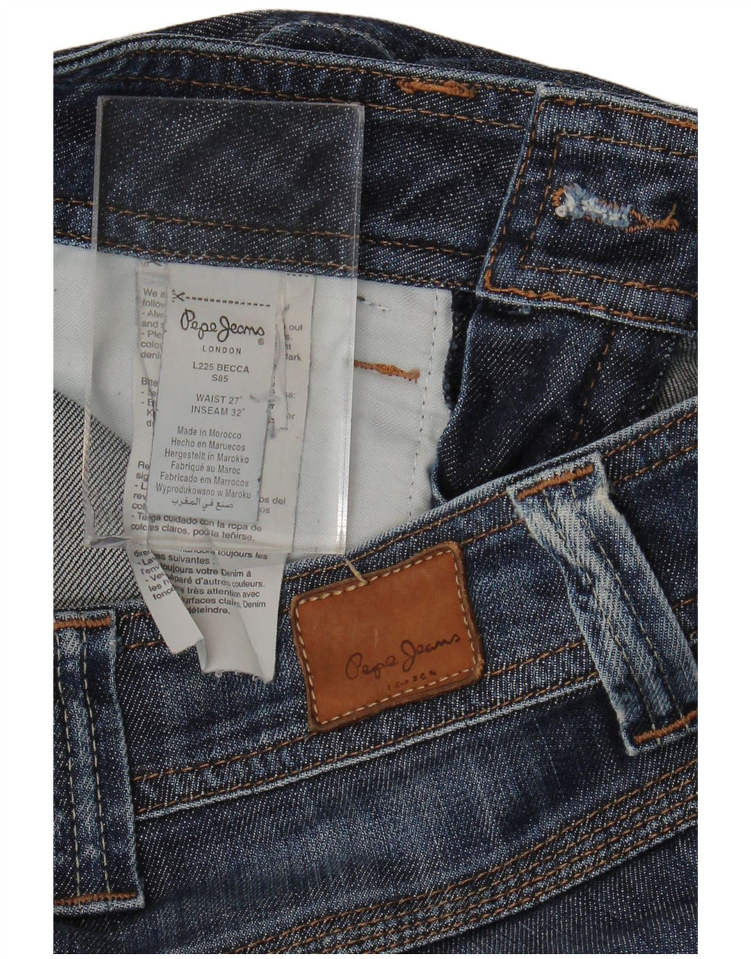 PEPE Jeans Damen Bootcut Jeans W27 L32 Blaue Baumwolle