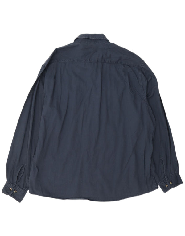 Wrangler Herrenhemd 2XL Marineblau aus Baumwolle