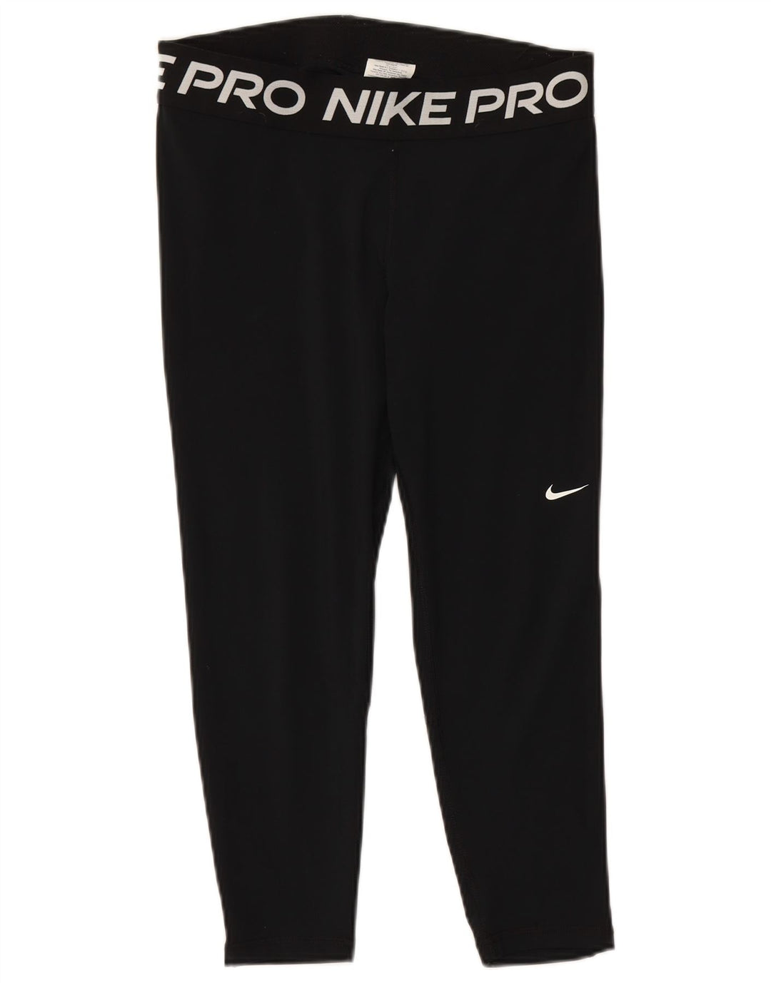 NIKE Womens Dri Fit Graphic Leggings UK 14 Large Schwarz Polyester