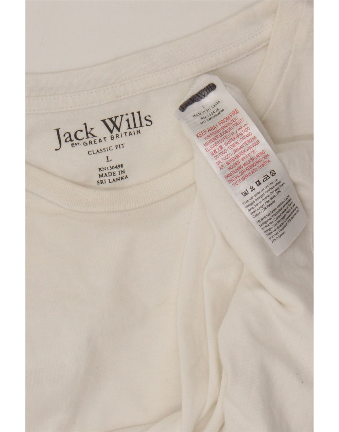 Jack Wills Herren-T-Shirt mit klassischer Passform, groß, aus weißer Baumwolle