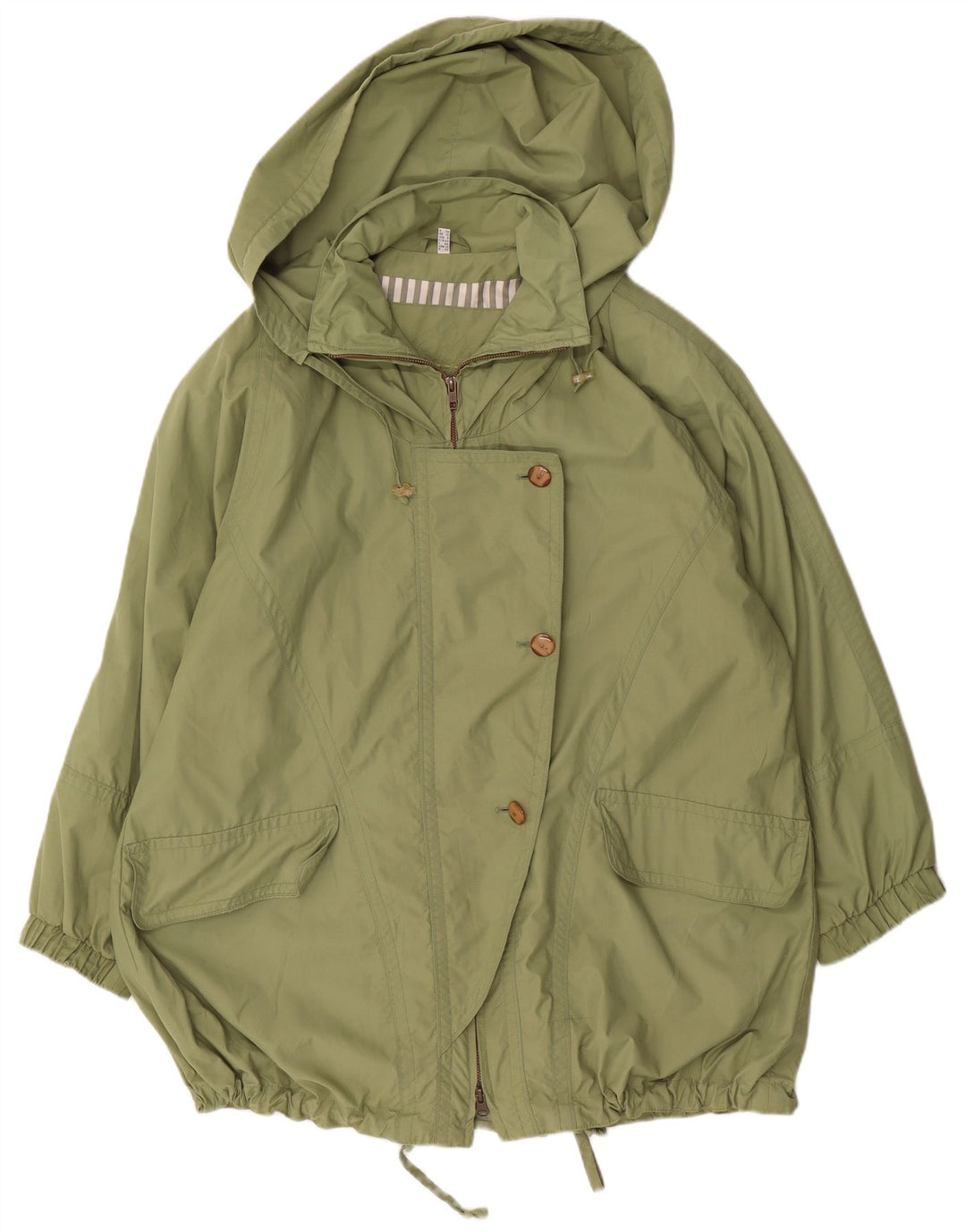 Gallery Damen-Regenjacke mit Kapuze, übergroß, UK 12, mittelgrün, Polyester
