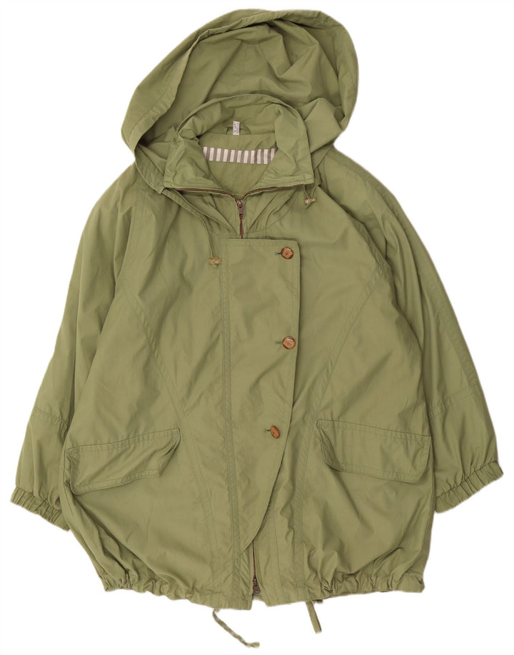 Gallery Damen-Regenjacke mit Kapuze, übergroß, UK 12, mittelgrün, Polyester