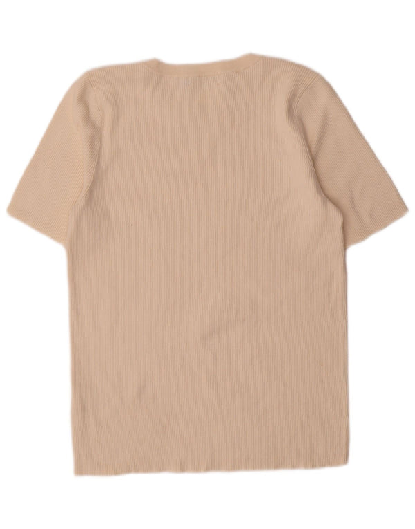 Ralph Lauren Damen T-Shirt Top UK 14 Large Off White Cotton