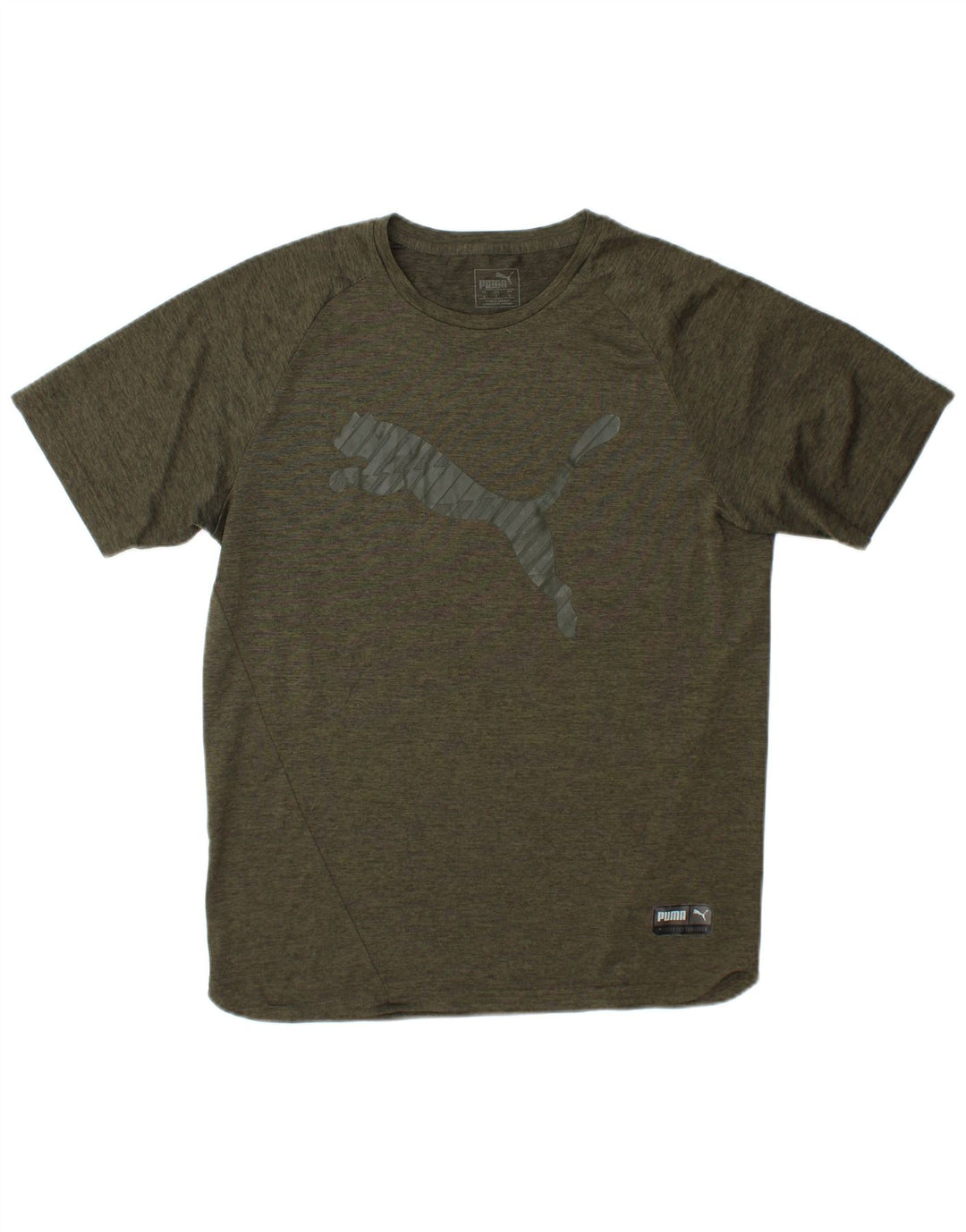 Puma Herren Grafik T-Shirt Top Small Khaki Polyester
