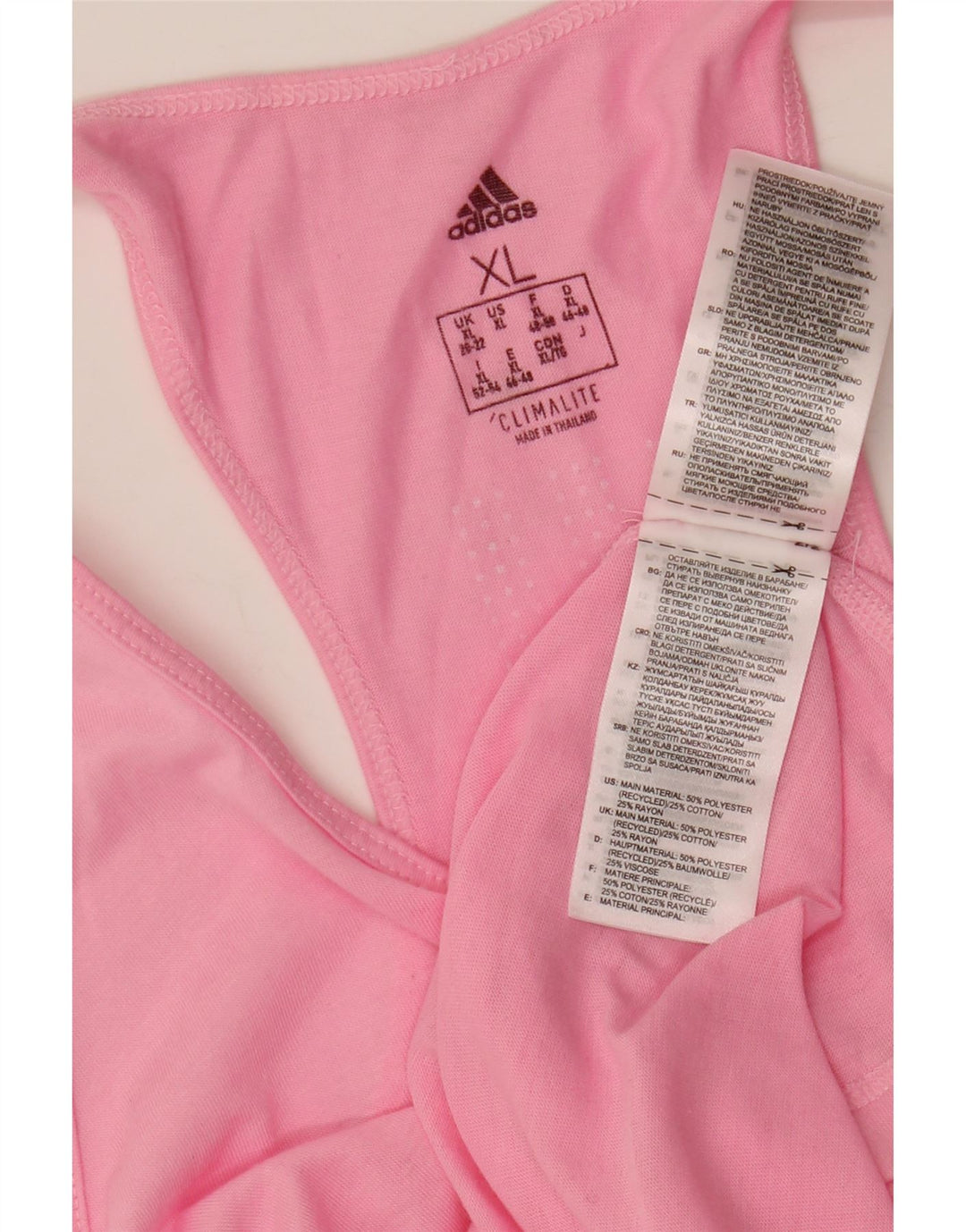ADIDAS Damen Climalite Weste Top UK 20/22 XL Rosa Polyester