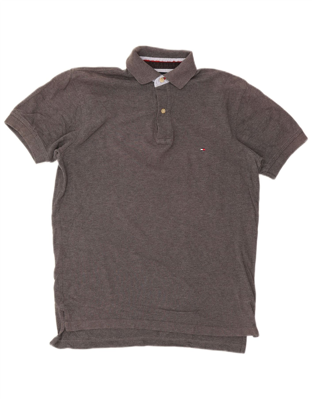 Tommy Hilfiger Herren-Poloshirt, kleine graue Baumwolle
