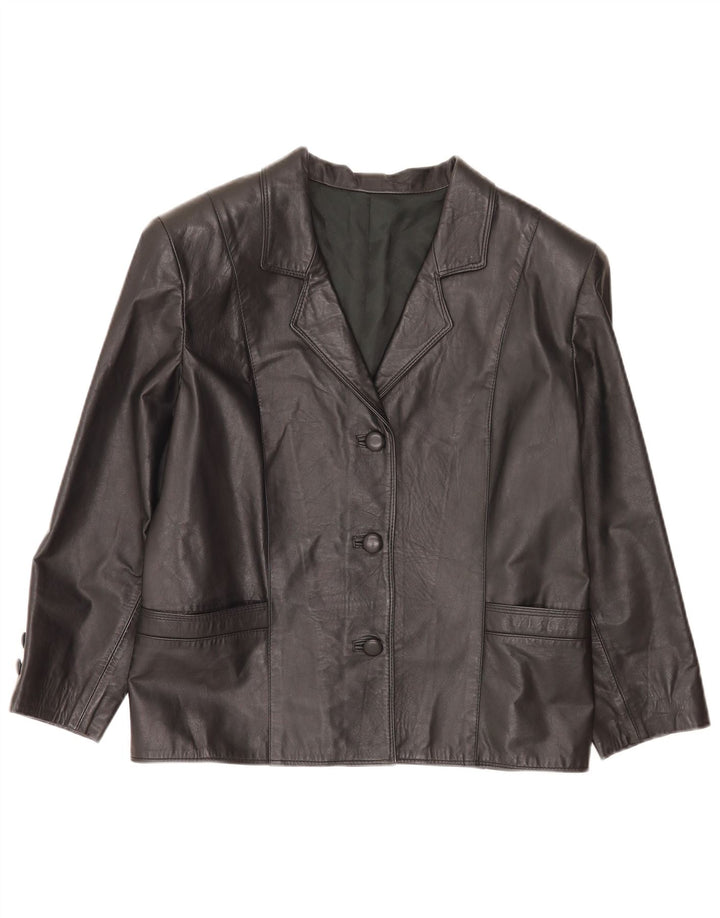 Vintage Damen 3-Knopf-Blazerjacke UK 14 Medium Schwarz