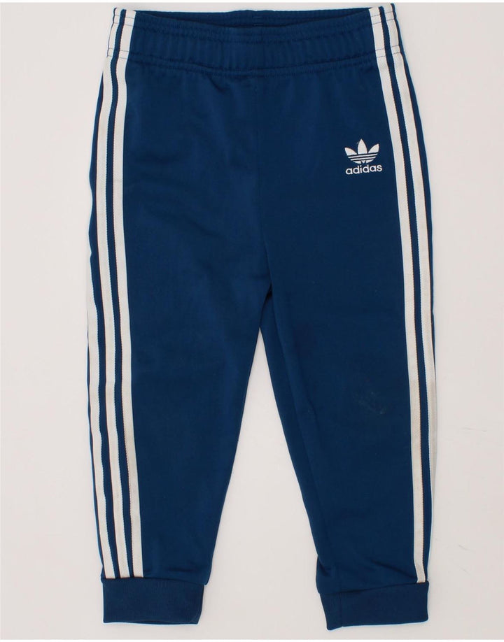 ADIDAS Boys Joggers Tracksuit Trousers 2-3 Years  Navy Blue Polyester Vintage Adidas and Second-Hand Adidas from Messina Hembry 