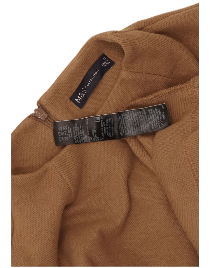 Marks & Spencer Damen Pulloverkleid UK 12 Mittelbraune Baumwolle