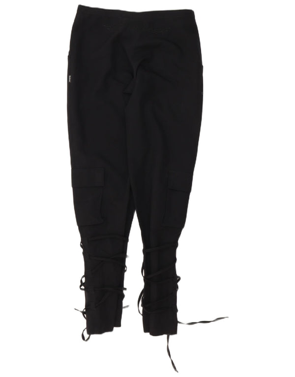 Vintage Damen gerade Cargohose IT 42 Medium W28 L32 Schwarz