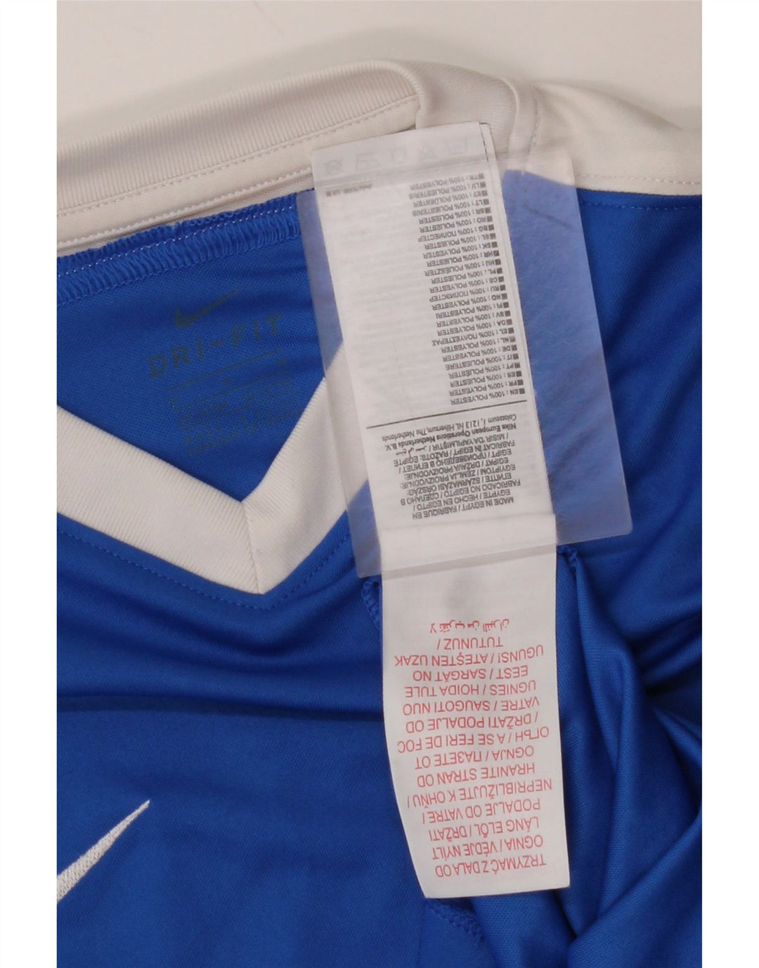 NIKE Dri Fit T-Shirt-Oberteil für Jungen, 10–11 Jahre, Mittelblau, Farbblock