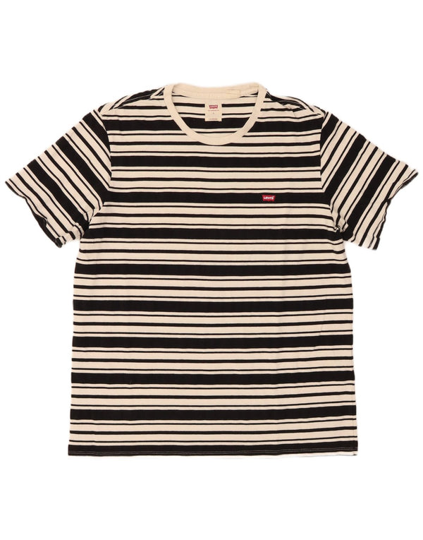 Levi's Herren-T-Shirt mit Standard-Passform, groß, schwarz gestreift, Baumwolle